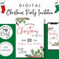 Christmas Party Invitation, Classy Holiday Party Invitation, DIY Editable Printable invitation, Instant Download. XMAS Greenery Invitation