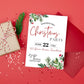 Christmas Party Invitation, Classy Holiday Party Invitation, DIY Editable Printable invitation, Instant Download. XMAS Greenery Invitation