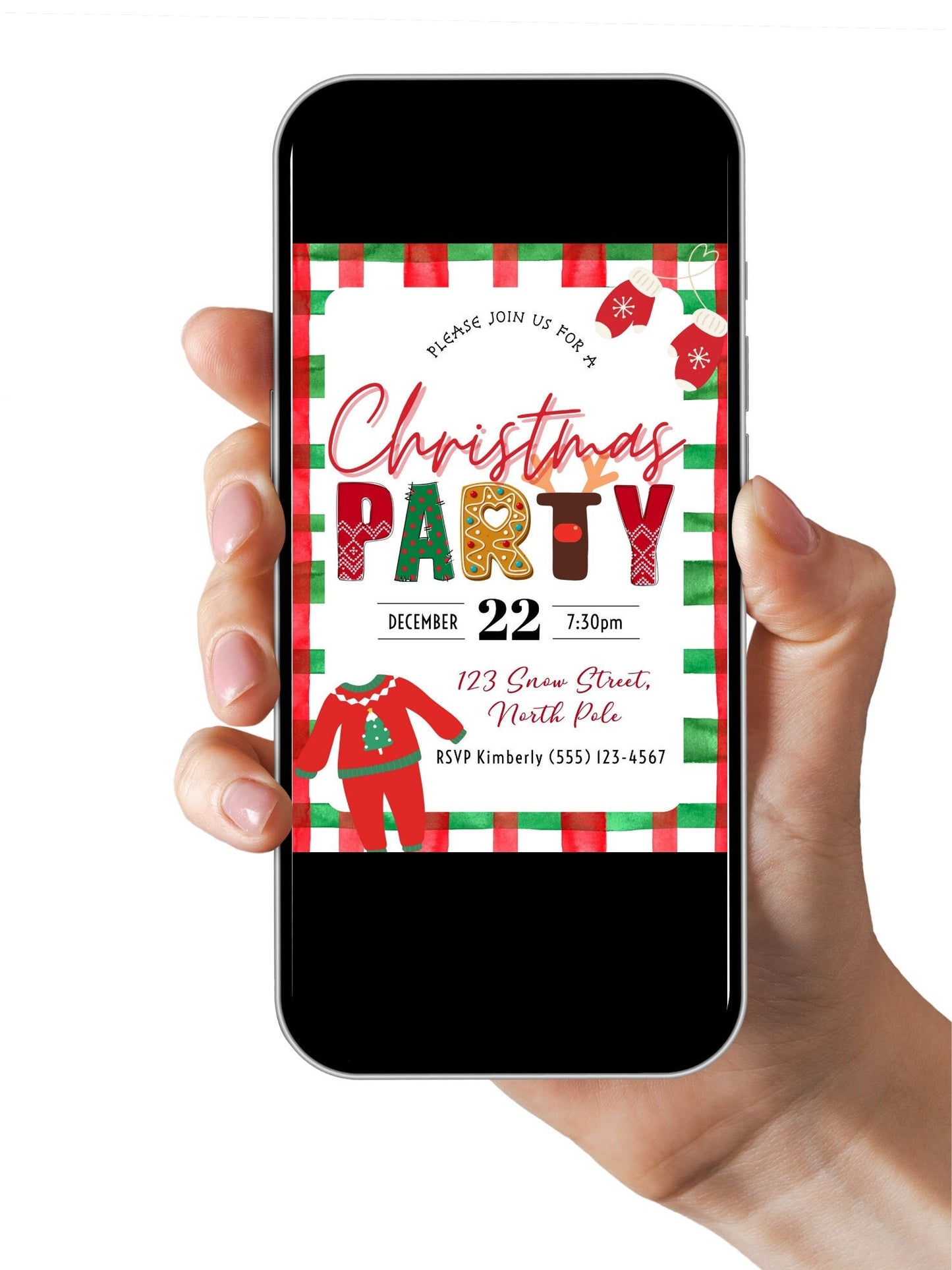 Christmas Party Invitation, Holiday Party Invitation, Kid Christmas Invite, DIY Editable Printable XMAS Invite, Cute Children's Christmas