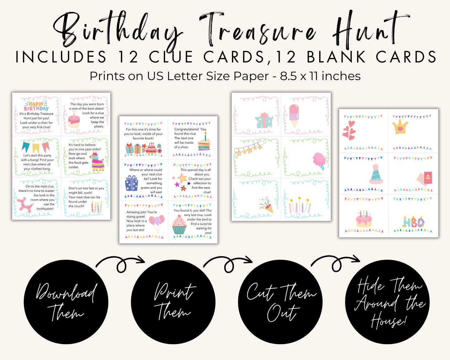 Treasure Hunt BUNDLE for kids, Valentine's Day / Easter / Birthday / Christmas / Halloween Scavenger Hunt, Indoor Kids Treasure Hunt Game