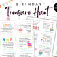 Birthday Treasure Hunt for kids, Child Scavenger Hunt, Printable Treasure Hunt Cards, Scavenger Hunt Clues, Indoor Fun Bday Games for Kids.