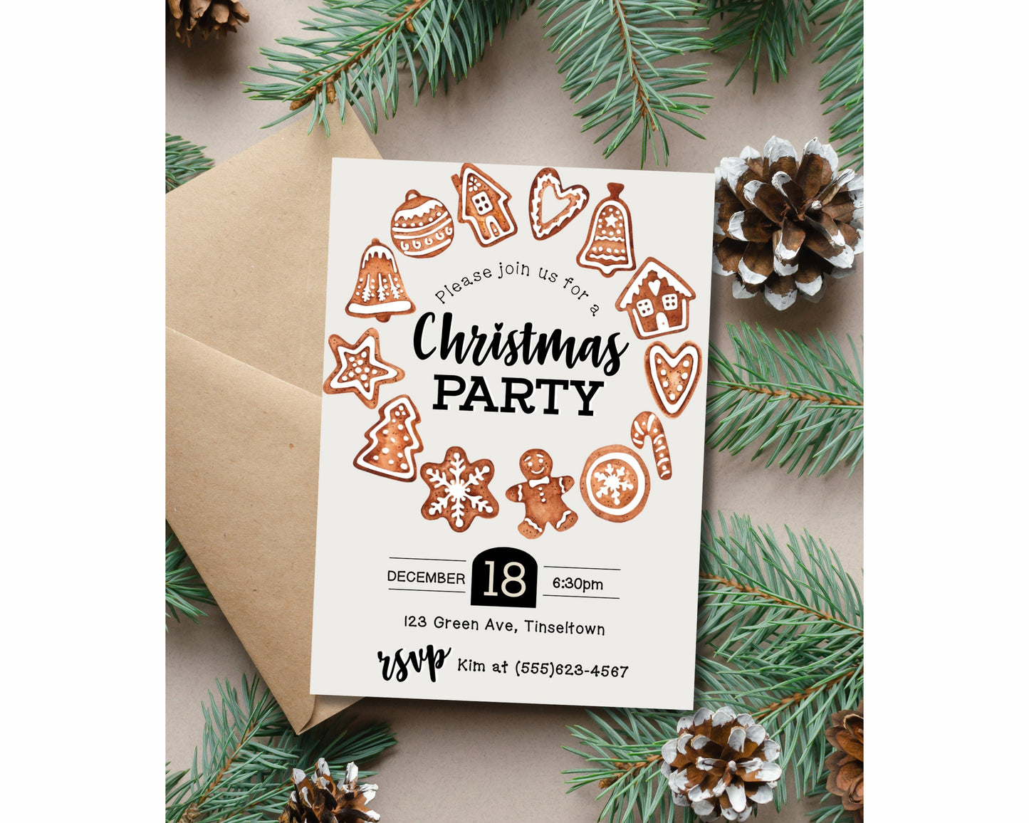 Christmas Party Invitation, Holiday Party Invitation, Kid Christmas Party Invite, DIY Editable Printable XMAS Invite, Christmas Download