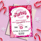 Pink Fashion Doll Christmas Birthday Party Invitation, Girl Invitation, Pink Sparkle Invite, Instant Digital Download, DIY Editable Template