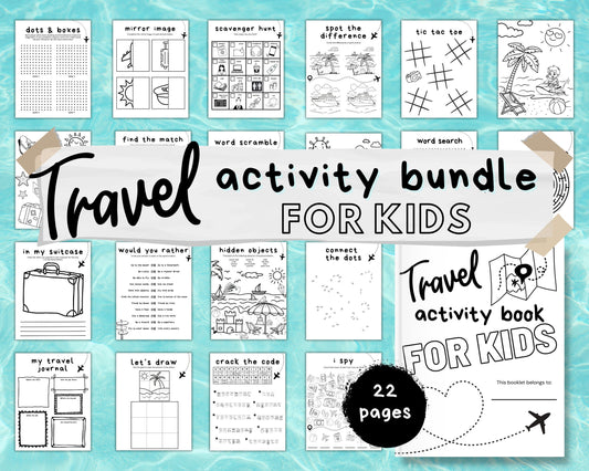 Ultimate Travel Bundle for Kids, Activity Pack, Travel Printables, Family Travel, Kid Games, Travel Games, Travel Activities, Kid Activities