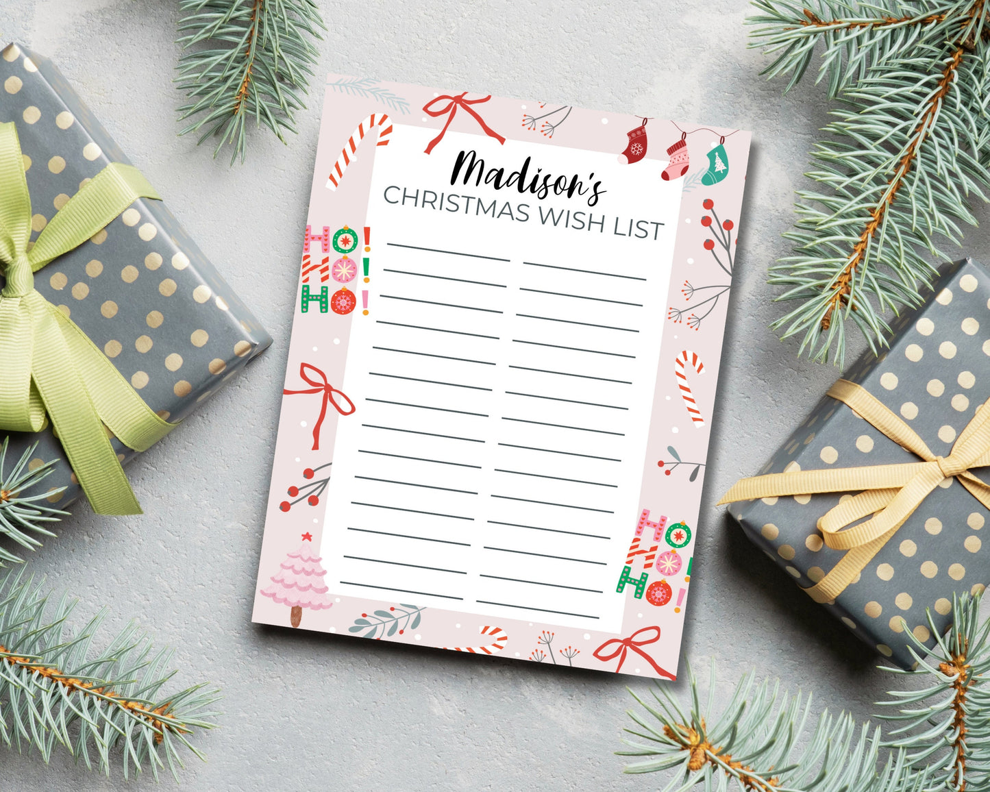 Kids Christmas Wishlist, DIY Editable Holiday Wish List Template, Personalized Printable Santa Wish list Activity, Children's Xmas Wishlist