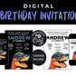 Cool Dinosaur Birthday Invitation, Dino BDay Invite for kids, TRex Invitation, Boy Invite, Tyrannosaurus Rex Birthday, Editable Template DIY