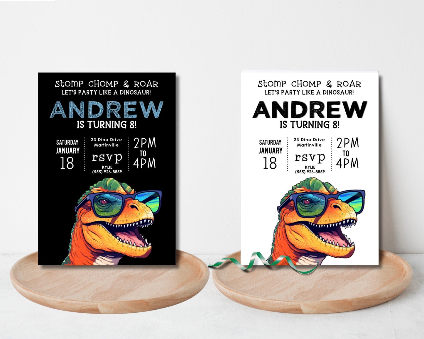 Cool Dinosaur Birthday Invitation, Dino BDay Invite for kids, TRex Invitation, Boy Invite, Tyrannosaurus Rex Birthday, Editable Template DIY