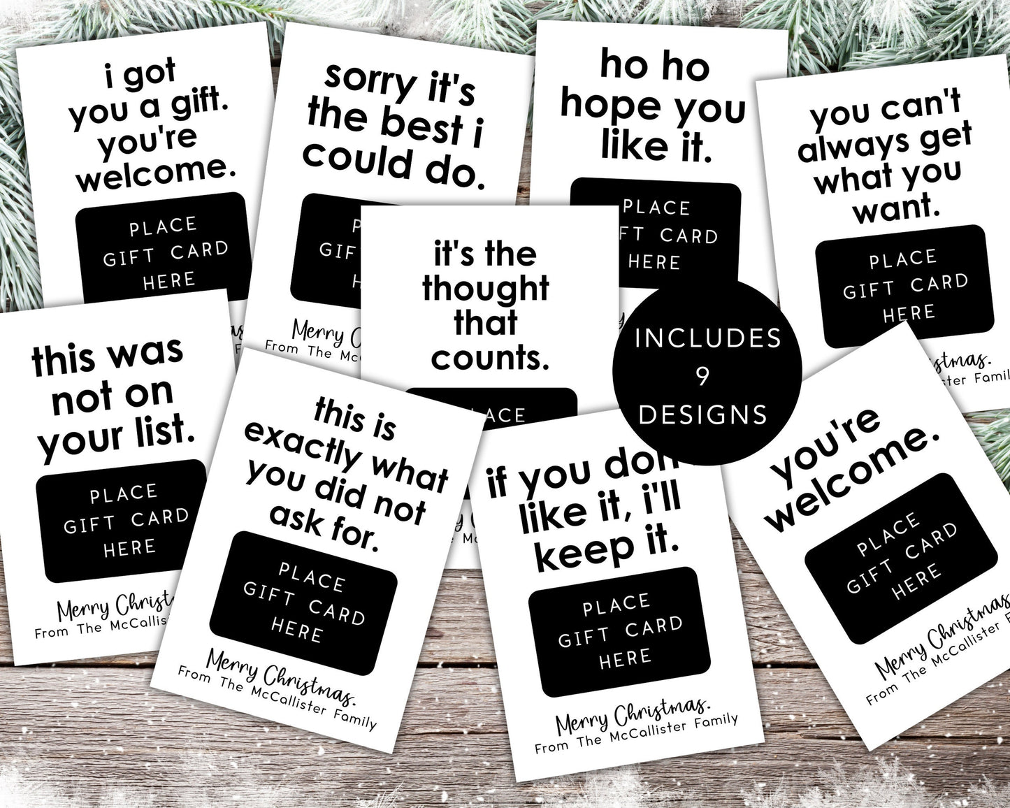 Christmas Gift Card Holder, Funny Holiday Gift Card Holder, Printable Editable Gift Card Holder, Sarcastic Gift Card Holder, Humorous Card