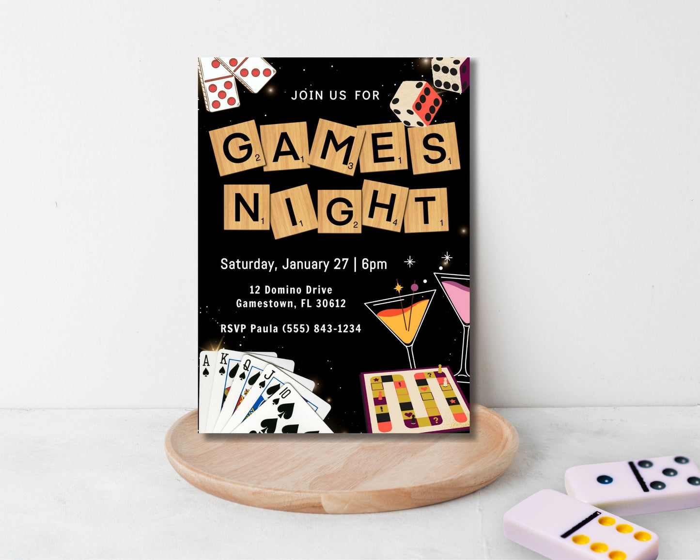 Games Night Invitation | Editable Games Game Night Party Invitation | Couple Games Night Invite | Editable Template | Casino Night Invite