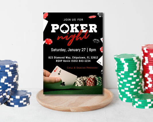 Poker Night Invitation | Editable Poker Game Night Invitation | Poker Party Invite | Editable Template | Casino Night Invite | Texas Holdem