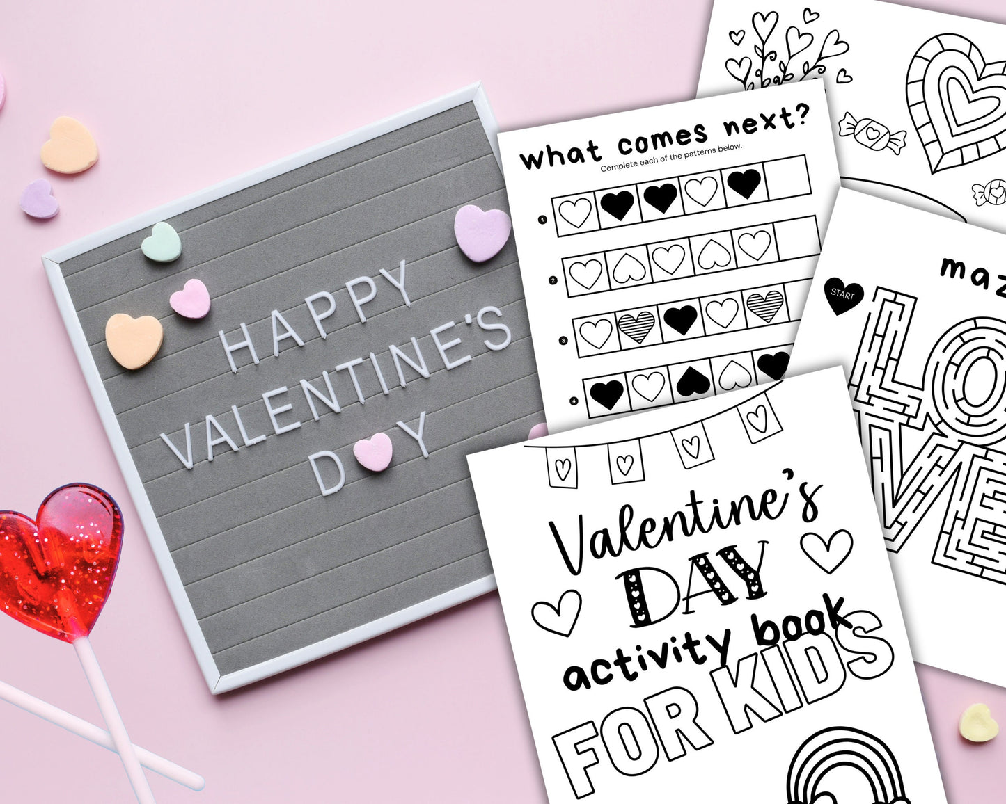 Valentine's Day Bundle for Kids, Activity Pack, Valentine Printable Activities, Kids Party Activities, Classroom Valentine Games for Kids