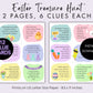 Easter Treasure Hunt for kids, Kids Scavenger Hunt, Printable Treasure Hunt Cards, Scavenger Hunt Clues, Indoor Kids Games, Easter Egg Hunt