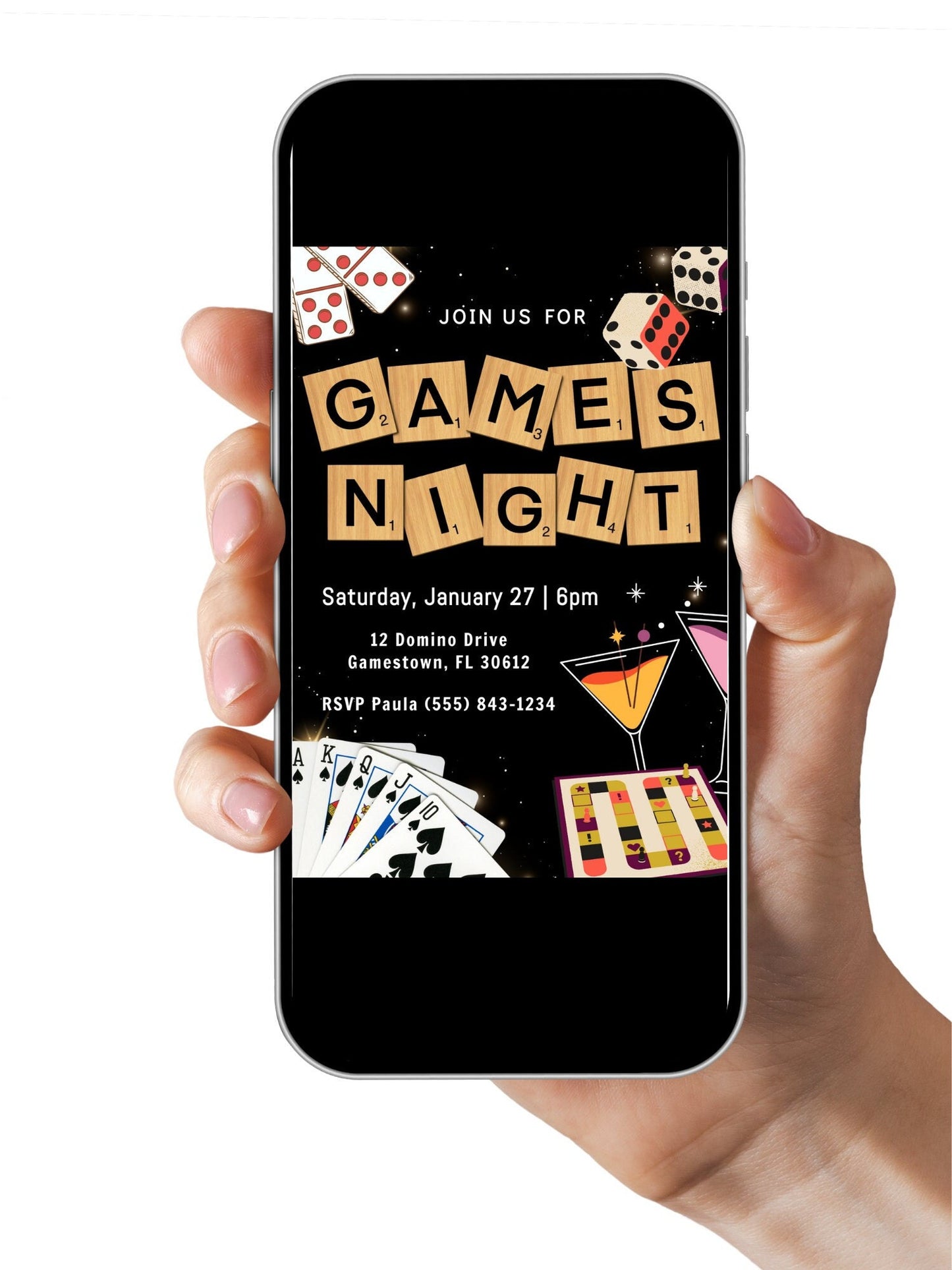 Games Night Invitation | Editable Games Game Night Party Invitation | Couple Games Night Invite | Editable Template | Casino Night Invite