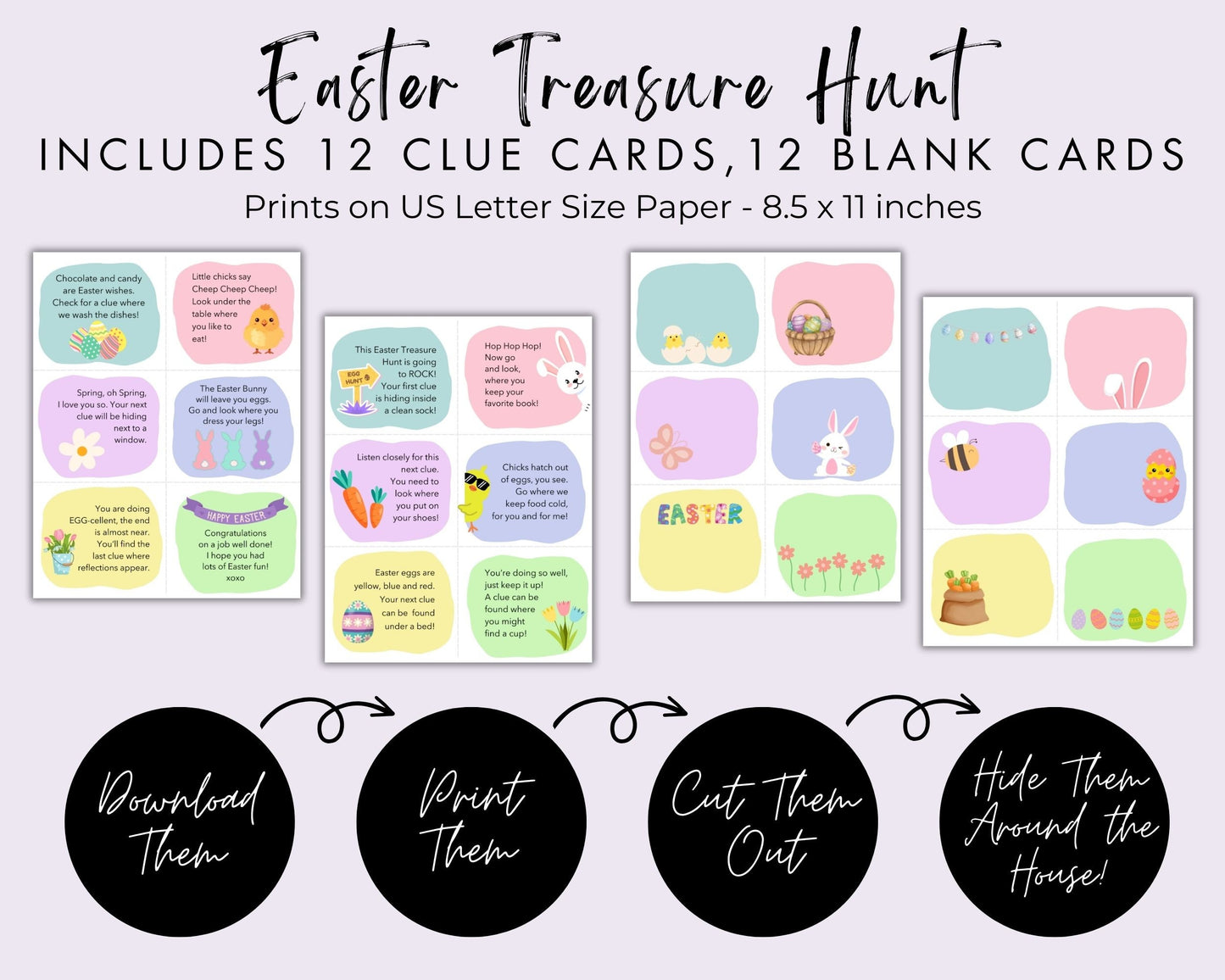 Easter Treasure Hunt for kids, Kids Scavenger Hunt, Printable Treasure Hunt Cards, Scavenger Hunt Clues, Indoor Kids Games, Easter Egg Hunt