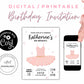 Ballerina Birthday Party Invitation, Girl Dance Invite, Pink Ballet Bday Party Printable Editable Template, Tutu Invite Kids Tween Teen