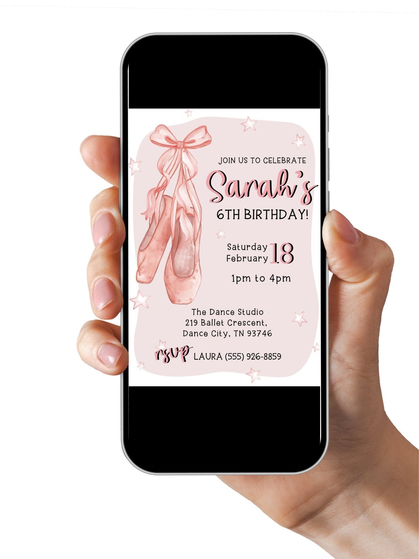 Ballet Shoes Birthday Party Invitation, Girl Invitation, Pink Ballerina Invite, Instant Digital Download, Editable Template, Ballet Party