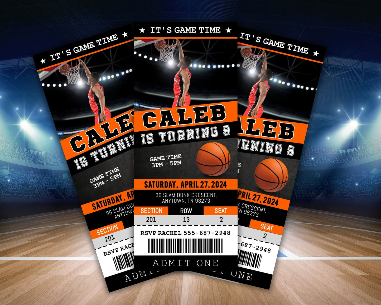 Basketball Ticket Birthday Invitation, Basketball Ticket Invite Template, Bball Party Kids, Digital Editable Printable Custom Sport Bday Boy