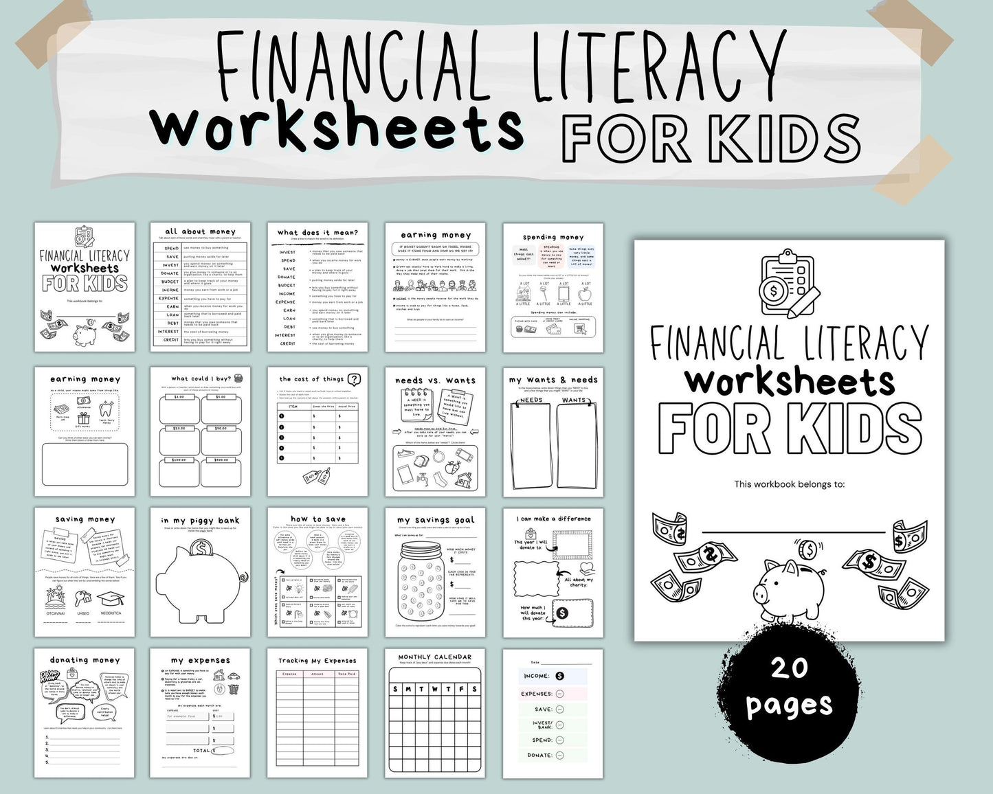 Financial Literacy Workbook for Kids