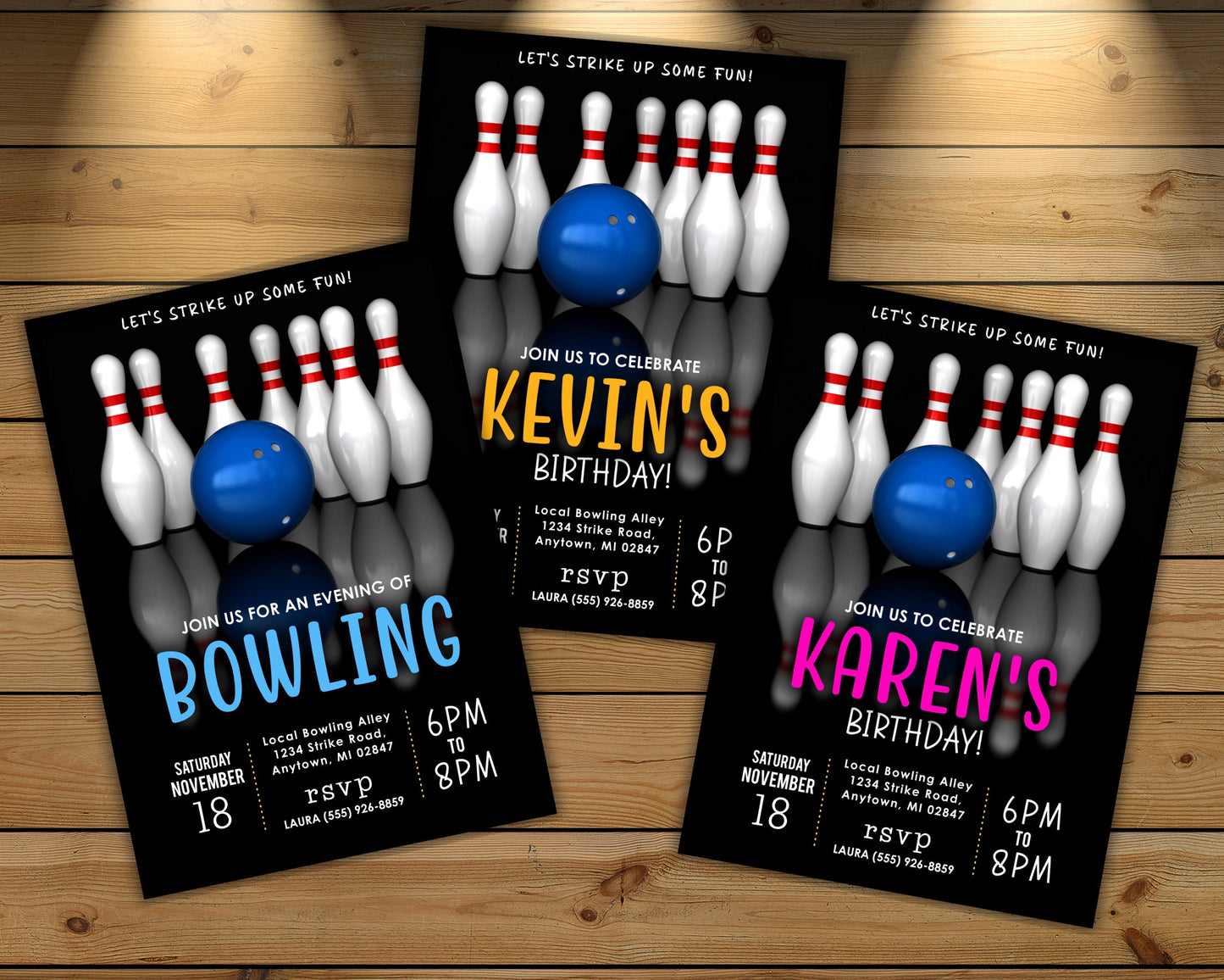 Bowling Night Invitation | Editable Bowling Event Invitation | Bowling Party Invite | Editable Template | Bowling Birthday Invite Adult/Kids