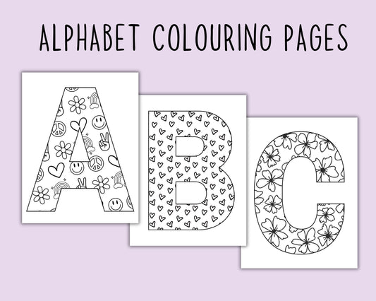 Printable Alphabet Coloring Pages, Letter Coloring Pages for Kids, Kid Coloring Pages Printable, Instant Download Kids Activity