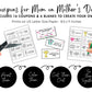 Mother's Day Coupons, Gift for Mom from Kids, Printable Editable Coupons,Personalized Mom Coloring Coupon Book, Mother's Day Gift from Child