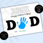 Father's Day Handprint Printable Craft, Gift for Dad from Child Baby Toddler, Handprint Art, Daycare or School Craft, Father's Day Keepsake