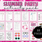 Slumber Party Activity Pack for Girls, Sleepover Party Games for Kids Tweens Teens, Printable Pyjama Birthday Party Games Bundle,Photo Props