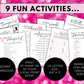 Slumber Party Activity Pack for Girls, Sleepover Party Games for Kids Tweens Teens, Printable Pyjama Birthday Party Games Bundle,Photo Props