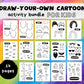 Draw Your Own Cartoon Activity for Kids, Traceable Character Pages, Tracing Activity Make Own Crazy Caricatures, Instant Printable Download