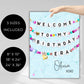 Welcome to My Birthday Era Sign, Friendship Bracelet Poster Template, Matching Party Decor Board, Digital Download, Editable Printable