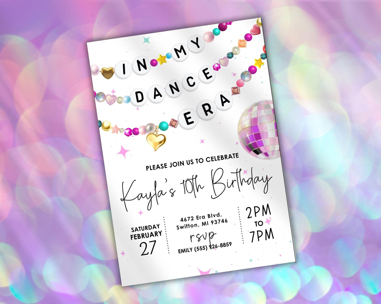 In My Dance Era Friendship Bracelet Invitation, Girl Birthday Invite, Ballet Dance Lover Event Digital Download, Printable Editable Template