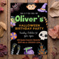 Halloween Kid Birthday Party Invitation, Child October Bday, Trick or Treat Costume Party Invite, DIY Editable Template, Digital Download