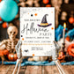 Halloween Party Invitation, October Birthday Party, Witch Hat Halloween Invite, Printable Editable Template, Digital Download