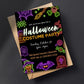 Halloween Party Invitation, Neon Halloween Trick or Treat Party Invite, Costume or Birthday Party Invite, DIY Editable Printable Template