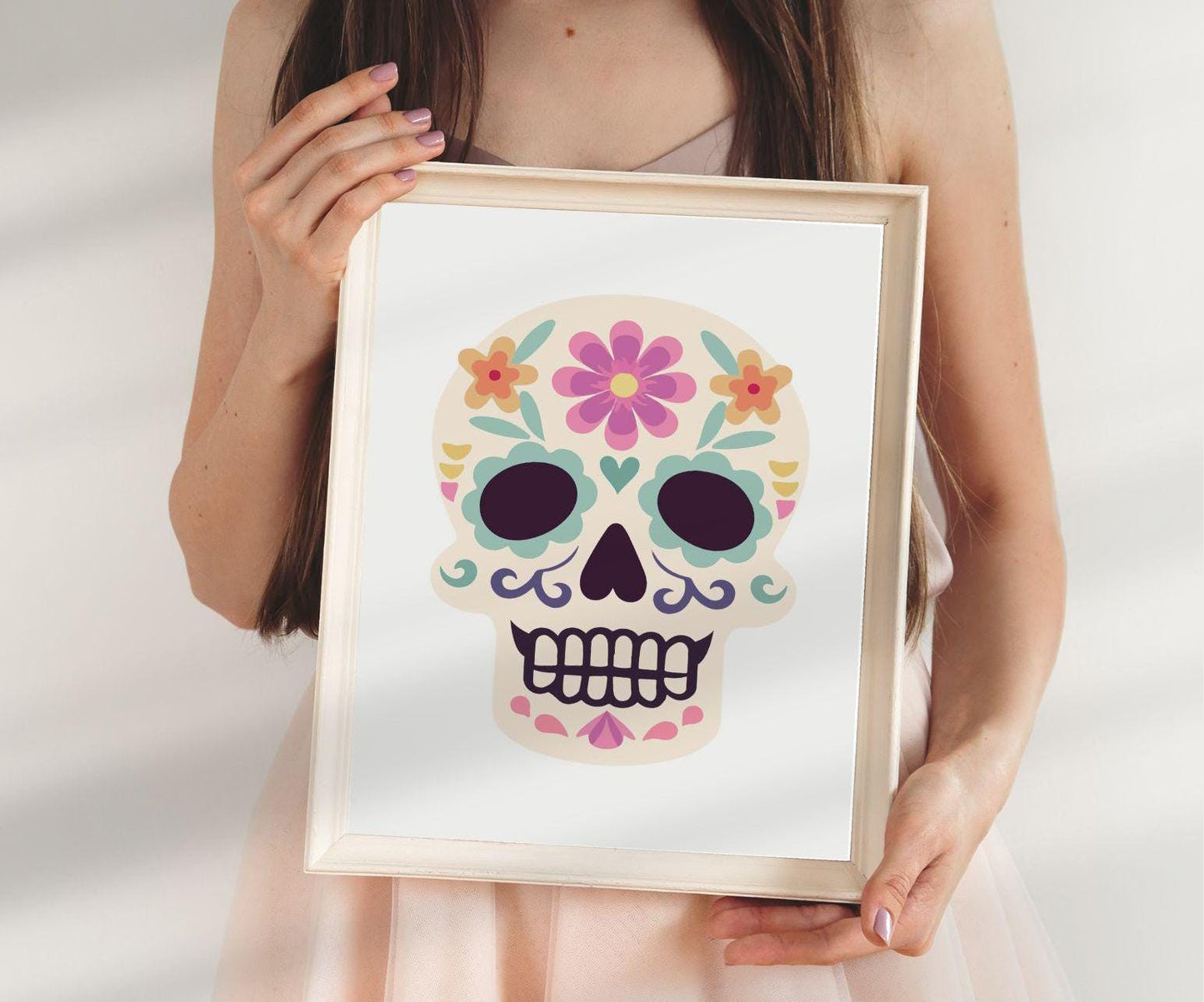 Day of the Dead Halloween Decor two Sets of 3 Digital Prints, Día de los Muertos, Festive Halloween Decor Bundle, Instant Download Printable