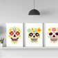 Day of the Dead Halloween Decor two Sets of 3 Digital Prints, Día de los Muertos, Festive Halloween Decor Bundle, Instant Download Printable