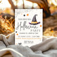 Halloween Party Invitation, October Birthday Party, Witch Hat Halloween Invite, Printable Editable Template, Digital Download