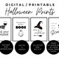 Halloween Drinking Decor Set of 4 Digital Prints, Wall Art, Drink Signs, Bar Menu, Decor Bundle, Instant Printable Digital Downloads