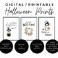 Halloween Decor Set of 3 Digital Prints,, Cute Ghost Halloween Quotes, Kid Decor, Festive Halloween Decor Bundle, Instant Download Printable