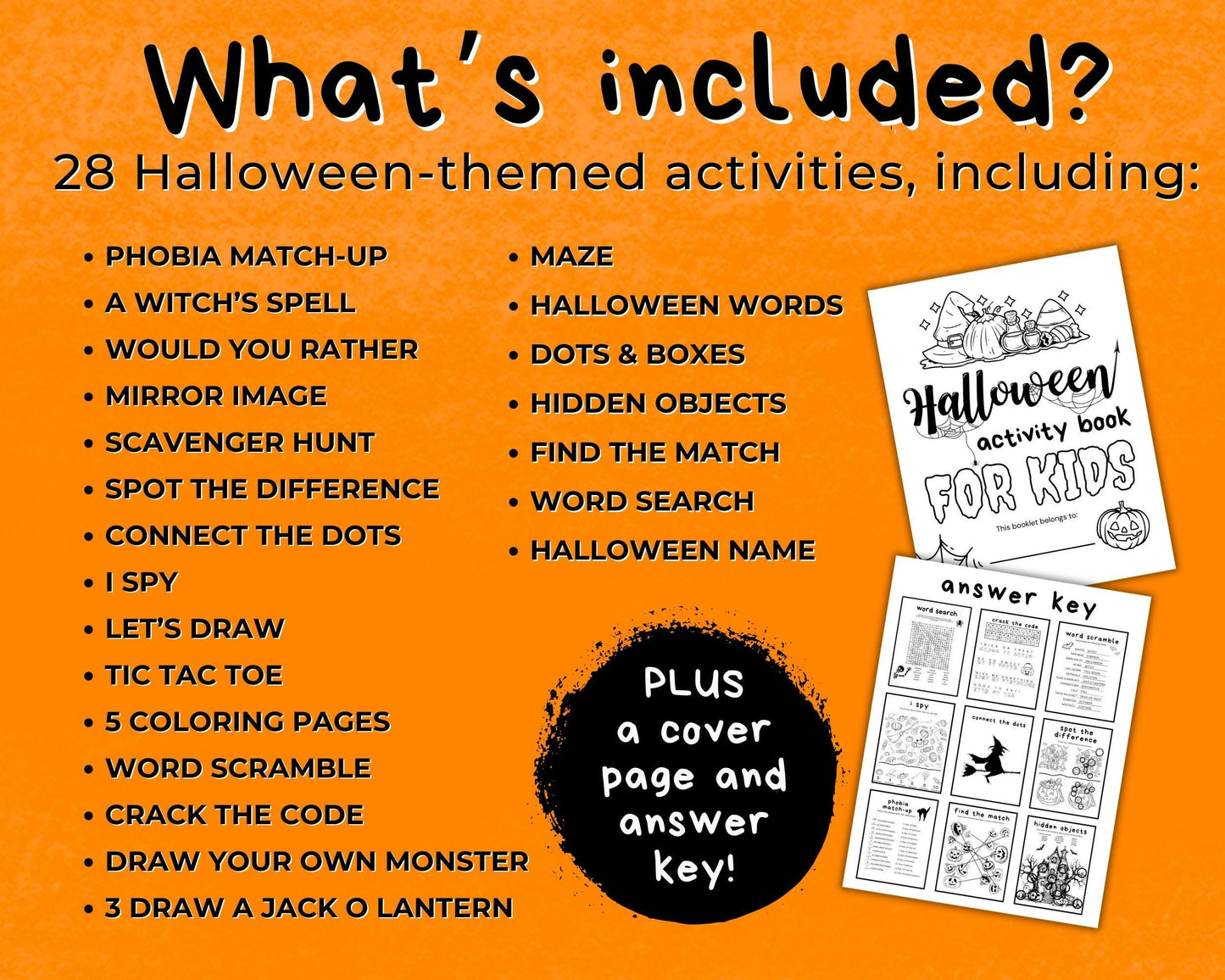 Ultimate Halloween Activity Bundle for Kids, Halloween Printable, Kid Games, Fall Worksheet, Trick or Treat Coloring Pages, Child Activities