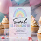 Editable Pastel Birthday Party Invitation, Girl Invitation, Pretty Spring Birthday Invite, Pastel Rainbow Invite,Printable Editable Template