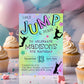 Jump Birthday Party Invitation, Trampoline Park Birthday invitation, Bounce Kids Invite, Girl Jump Party Invite, Printable Editable Template