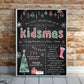 Christmas Party Invitation, Kids Holiday Party Chalkboard Invitation, Kidmas Invite, DIY Editable Printable XMAS,Santa Children Brunch Event