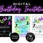 Jump Birthday Party Invitation, Trampoline Park Birthday invitation, Bounce Kids Invite, Girl Jump Party Invite, Printable Editable Template