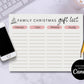 Christmas Wish List Tracker, Editable Gift List Planner, Holiday Wish List Template for Family & Friends, Personalized Printable Wishlist