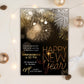 New Year's Eve Party Invitation, NYE Invitation, New Years Invite, DIY Editable Template, 2025 NY Celebration, Black Gold Party Invitation