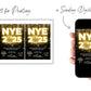 New Year's Eve Party Invitation, NYE Invitation, New Years Invite, DIY Editable 2025 Countdown Event Invite, Black and Gold Party Invitation