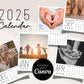 Editable 2025 Photo Calendar, Mini Monthly Calendar, Personalized Printable Christmas or Birthday Gift, Custom Monthly Picture Wall Calendar