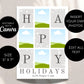 Photo Christmas Card, Customizable Merry Christmas Happy Holiday Card, Family Photos Greeting Card Digital Download, DIY Editable Template