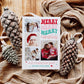 Photo Merry Christmas Happy New Yard Card, Custom Holiday Greeting Card, Family Photo Christmas Card Digital Download, DIY Editable Template